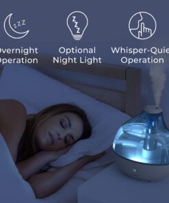 Pure Enrichment® MistAire™ Ultrasonic Cool Mist Humidifier - Quiet Air Humidifier for Bedroom, Nursery, Office, & Indoor Plants - Lasts Up To 25 Hours MistAire (Large) 26 71gJBJZnE2L