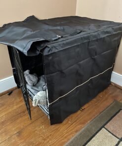 MidWest Homes for Pets Dog Crate Cover, Privacy Dog Crate Cover Fits MidWest Dog Crates, Machine Wash & Dry 24-Inch Black 40 71gJDzwBrSL