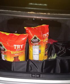 Cargo Foldable Multi Compartment Fabric Car Truck Van SUV Storage Basket Trunk Organizer and Cooler Set,Black,AK-018 Black 47 71gJHtdJgSL