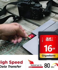 Gigastone 16GB 2-Pack SD Card UHS-I U1 Class 10 SDHC Memory Card High-Speed Full HD Video Canon Nikon Sony Pentax Kodak Olympus Panasonic Digital Camera, with 2 Mini Cases SD 16GB U1 2-Pack 10 71gJaJK4fTL