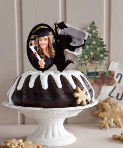 Congrats Grad 2023 Cake Toppers - Black Acrylic With Photo Frame Cake Topper - Class OF 2023 College Graduate Party Supplies - Chic Insert Silhouette A Girl Cheers To Graduate Decorations 15 71gLCLfePrL