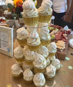 YestBuy 4 Tier Round Acrylic Cupcake Stand with Base, Premium Cupcake Holder, Acrylic Cupcake Tower Display Cady Bar Party Décor – Display for Pastry (4" Between 2 Layers) 4 Tier Round ( 4" between 2 layers) 23 71gLWRs7uUL