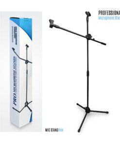 Alternative view of Tripod Boom Microphone Stand - Fully Adjustable Black Mic Stand & Holder - Maximum Stability Safe Knob Lock - Anti-Slip Rubber Tripod Ends - Lightweight & Portable By Sure Luxury