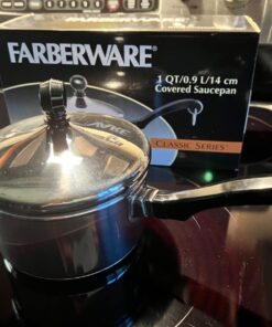Farberware Classic Stainless Steel Sauce Pan/Saucepan with Lid, 1 Quart, Silver,50000,11.2"D x 6.3"W x 4.4"H Saucepot w/ Regular Lid (1 Quart) 47 71gMMdhMteL