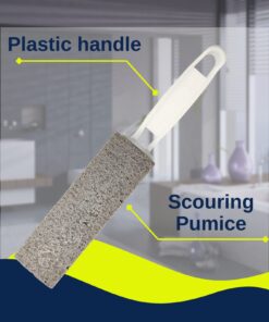 PUMIE Toilet Bowl Ring Remover, TBR-6, Grey Pumice Stone with Handle, Removes Unsightly Stains from Toilets, Sinks, Tubs, Showers, Pools, Safe for Porcelain, 1 Pack 1 Count (Pack of 1) 40 71gMWsT4VL