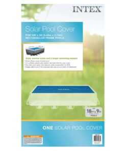 Intex Solar Pool Cover for 18' x 9' Rectangular Frame Outdoor Swimming Pools with Carrying Storage Bag, (Pool Cover Only), Blue Solar Cover 22 71gMXxbtLFL