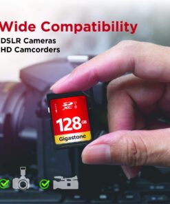 Gigastone SDXC Memory Card 128GB (2 Pack) Premium Series 80MB/s Speed Compatible with Photos, Videos, Music, Camcorder, Camera, PC, U1 UHS-I Class 10 for UHD Video, with 2 Mini Case 2 x 128GB Cards 14 71gNGuYfEeL