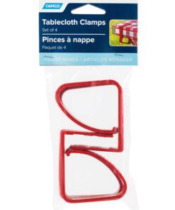 Camco Tablecloth Clamps - Secures Tablecloth onto Table in Windy Conditions, Great for Patio and Park Bench Tables - 4 Pack Red (44003) 9 71gNSO5mgmL
