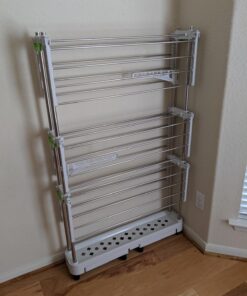 Newerlives BR505 3-Tier Collapsible Clothes Drying Rack with Casters, Laundry Drying Rack, Stainless Steel Hanging Rods, Indoor & Outdoor Use 32 71gO901pb3L 1