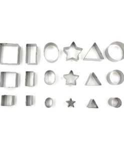 JOKUMO Mini Multi Shape Fondant Cutters Set – 24 Pc Set 430 Stainless Steel - Great for Fondant and Crafting Clay- Stars, Hearts, Flowers, 5 type of Geometric Shape 7 71gOFuNSErL