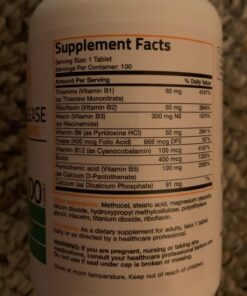Bronson Super B Vitamin B Complex Sustained Slow Release (Vitamin B1, B2, B3, B6, B9 - Folic Acid, B12) Contains All B Vitamins 100 Tablets Unflavored 100 Count (Pack of 1) 24 71gOXugUItL