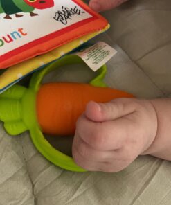 Infantino Lil' Nibbles Textured Silicone Baby Teether - Sensory Exploration and Teething Relief with Easy to Hold Handles, Orange Carrot, 0+ Months 27 71gP3VjI7L