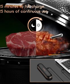 INKBIRD Wireless Meat Thermometer INT-11P-B, Bluetooth Meat Thermometer for Grilling and Smoking, IP 67 Waterproof Wireless Meat Probe for BBQ Oven Grill Smoker Cooking Gifts for Men Women 33 71gPhFK 9mL