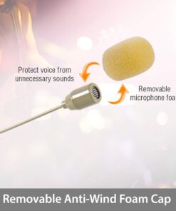 PYLE-PRO In-Ear Back Electric Microphone - Portable Omnidirectional Wired Headset Pro Voice Audio Condenser Mic With 4 Pin Mini XLR Cable Wire and Windscreen - For Shure System - PMEMS10 (Skin Tone),Beige 9 71gQbKLIL