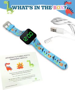 Alternative view of Potty Training Toilet Timer Watch for Boys & Girls, Fun Flashing Lights, Music Tones, Water Resistant for Seat, Rechargeable, Smart Sensor, Alarm, Baby & Toddler Potty Train Toilet Timer Blue Dino