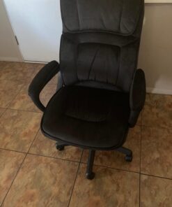 Amazon Basics Classic Office Desk Computer Chair - Adjustable, Swiveling, Ultra-Soft Microfiber, Lumbar Support, 28"D x 25"W x 43.5"H, Black 48 71gQuJqXvsL