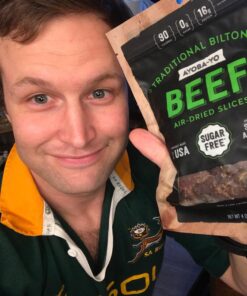 Ayoba Traditional Grass Fed Beef Biltong Slices (4 Ounce, Pack of 1) Keto Friendly Air-Dried Grass Fed Beef Paleo Snacks - Gluten Free, Whole 30 Approved, No Sugar, No Carb Meat Snacks 4.00 Ounce (Pack of 1) 24 71gR7tCK0AL