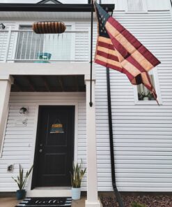 ANLEY Vintage Style Tea Stained American US Flag 3x5 Foot Nylon - Embroidered Stars and Sewn Stripes - 4 Rows of Lock Stitching - Antiqued USA Banner Flags with Brass Grommets 3 X 5 Ft 37 71gRLbx EeL