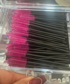 G2PLUS 100PCS Disposable Eyelash Brushes, Mascara Wands Applicator Makeup Kits, Eyelash Spoolies Brushes for Eyelash Extensions and Eyebrows (Rose) Rose 30 71gRUDEyxL