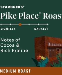 Alternative view of Starbucks K-Cup Coffee Pods, Medium Roast Coffee, Pike Place Roast For Keurig Coffee Makers, 100% Arabica, 1 Box (32 Pods)