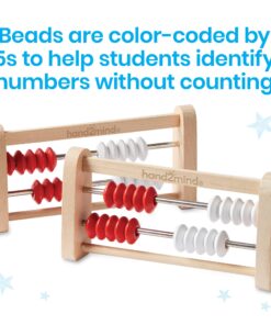 hand2mind Mini 20 Bead Wooden Rekenrek, Abacus for Kids Math, Math Manipulatives Kindergarten, Counting Rack for Kids, Counters for Kids Math, Educational Toys for Elementary Kids (Set of 4) Games Set of 4 14 71gS1KCoCL