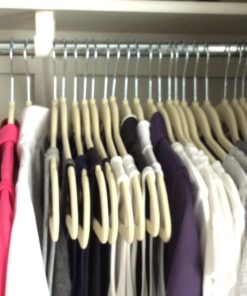 TECHZOO 50 Pack New Premium Quality Velvet Hangers Ultra Thin Non Slip Adult Felt Space Saving Hangers for Closet Heavy Duty Coat Pants Jackets Dress Hangers 360° Swivel Hook Hold Upto 10 lbs Ivory 38 71gSPfn9E3L
