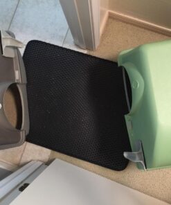 iPrimio Large Cat Litter Trapper Mat with Exclusive Urine/Waterproof Layer - Cat Litter Mat - Larger Holes with Urine Puppy Pad Option for Messy Cats - Soft on Paws and Light - 30" x 23" (Black Color) 30x23 - Black 54 71gSlRE5zL