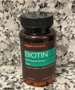 Amazon Elements Vegan Biotin 5000 mcg - Hair, Skin, Nails, 130 Capsules (4 month supply) (Packaging may vary) 39 71gUJKxfq2L