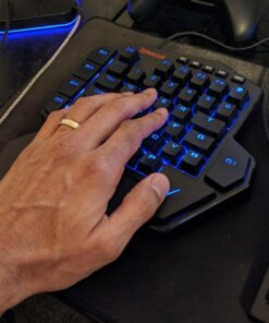 Redragon K585 DITI One-Handed RGB Mechanical Gaming Keyboard, 42 Keys Type-C Professional Gaming Keypad w/Upgraded Hot-Swappable Socket, 7 Onboard Macro Keys & Detachable Wrist Rest Blue Switch Black 40 71gVTaStYaL