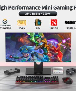 PELADN HA-4 Mini Gaming PC, AMD Ryzen 7 Mini PC Ryzen 7 7735HS Processor(8C/16T,Up to 4.75Hz), DDR5-4800 32GB RAM 512GB PCIe4.0 SSD. Triple 4K@60Hz Output, 2.5Gbps LAN/Wi-Fi6/BT5.2, USB-C & RGB. 16 71gVY7d EBL