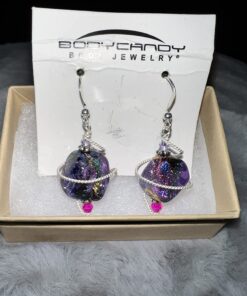 Body Candy Handcrafted 925 Silver Purple Dichroic Drop Dangle Earrings Created with Crystals 36 71gW4BI7GbL