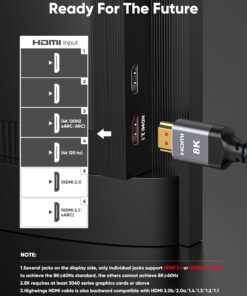 10K 8K HDMI 2.1 Cable 2-Pack 6.6FT, Highwings Certified 48Gbps Ultra High Speed Slim HDMI Cord, Support 4K@120Hz 8K@60Hz, HDCP 2.2&2.3, Dynamic HDR,eARC,DTS:X, Compatible with Roku TV/HDTV/PS5/Blu-ray 6.6 feet Grey 15 71gWEqm9TWL