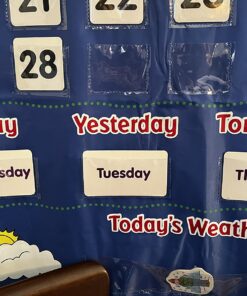 Learning Resources Calendar & Weather Pocket Chart - Classroom Calendar, Calendar and Weather Chart for Classroom, Teacher and Back to School Supplies 45 71gWfdWF8EL 1