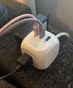 Anker 20W USB C Power Strip, 321 Power Strip with 3 Outlets and USB C Charging for iPhone 15/15 Plus/15 Pro/15 Pro Max, 5 ft Extension Cord, Power Delivery Charging for Dorm Rooms,Home Office 5ft White 32 71gWhOtl90L