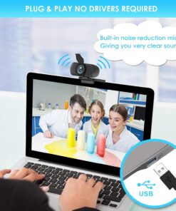 XPCAM Full HD 1080P Webcam with Privacy Shutter and Tripod, Pro Streaming Web Camera with Microphone, Widescreen USB Computer Camera for PC Mac Laptop Desktop 24 71gWzVEyy4L