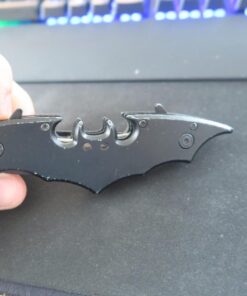 Dark Twin Blade Knife - Double Edge Folding Pocket with clip, 11" Stainless Steel Two Sharp Cut (Black) Black 68 71gX HyKEXL