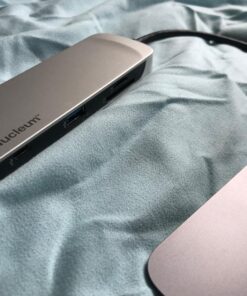 Kingston Nucleum USB C Hub, 7-In-1 Type-C-Adapter Hub Connect USB 3.0, 4K HDMI, SD and MicroSD-Card, USB Type-C Charging for MacBook, Chromebook, and Other USB Type-C devices Single Item 49 71gX4rKyVL