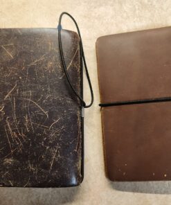 Pocket Travelers Notebook, Refillable Leather Travel Journal for Men & Women, Notebook Cover for Field Notes, Moleskine Small 3.5 x 5.5 Inches, Brown 67 71gXMFrHaLL