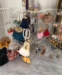 TheJD Foldable Acrylic Earring Screen Stand Holder - Upto 144 Pairs Earring Display Showcase Folderble Stand 35 71gXj9LMXZL