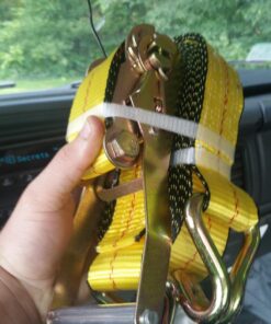 Everest Premium Ratchet Tie Down – 1 PK – 2 IN – 27 FT – 3333 LBS Working Load – 10000 LBS Break Strength – Double J Hook – Cargo Straps Perfect for Moving Appliances, Lawn Equipment and Motorcycles 32 71gYJsWbaqL