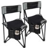 REDCAMP 2 Pack Tripod Camping Chairs Folding Lightweight, Portbal 3 Legged Tripod Stool Seat with Backrest, Small Travel Chairs Compact for Adults Fishing Hunting, Black 7 71gYRfk1DQL