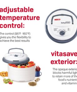 NESCO FD-75A Snackmaster Pro Food Dehydrator, For Snacks, Fruit, Beef Jerky, Gray 42 71gYnJY7u5L