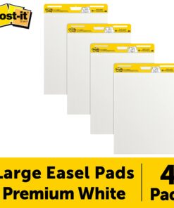 Post-it Super Sticky Easel Pad, 25 in x 30 in, White, 30 Sheets/Pad, 4 Pads/Pack, Great for Virtual Teachers and Students (559 VAD 4PK) 15 71gZPi4hKS