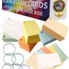 Debra Dale Designs Blank Flash Cards - 1100, 2 x 3.5 Index Cards in 6 Colors - Studying Essentials Storage Box and Lid, USA Made Multi-Color Punched 24 71gZrjMIkqL