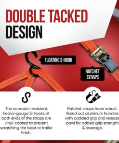 Cajun Tie Downs - 3 Point Tie Down Ratchet Strap for Jet Ski, Sea Doo & Wave Runner (8 Feet, Black) 8 Feet 15 71gad0OX7eL