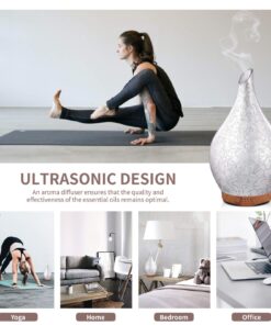 Porseme 280ml Essential Oil Diffuser, 3D Glass Aromatherapy Diffusor, Ultrasonic Cool Mist BPA Free Aroma Humidifier with Timer and Color Changing Function, Waterless Shut-Off for Home Office Room G3-280ml Silver Plated Aladdin Vase 18 71gb3my5XUL