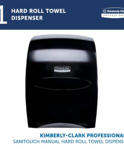 Alternative view of Kimberly-Clark Professional™ Sanitouch Manual Hard Roll Towel Dispenser (09996), Black, for Hard Roll Towels with a 1.75" core, 12.63" x 16.13" x 10.2" (Qty 1)