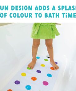 Munchkin® Dots™ Bath Mat for Kids, Multicolored, 30.5x14.25 Inch 30.5x14.25 Inch (Pack of 1) 23 71gcW1cfL