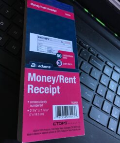 Adams Money/Rent Receipt Book, Carbonless, 3-Part, 2-3/4 x 7-3/16 Inches, 50 Sets per Book (TC2701) 1 20 71gd29lV1jL