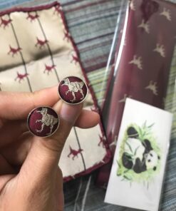 Barry.Wang Fun Animal Ties for Men Designer Handkerchief Cufflink WOVEN Casual Necktie Set A Burgundy Dinasour 26 71gdzlUdN0L